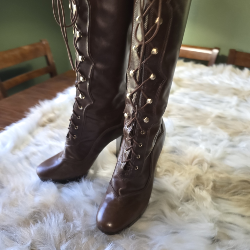 Michael Kors Roslyn 5 Inch Heel Lace Up Boots - Picture 10 of 13